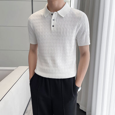 Camiseta Ejecutiva Jacquard de Manga Corta para Hombre - Image 12
