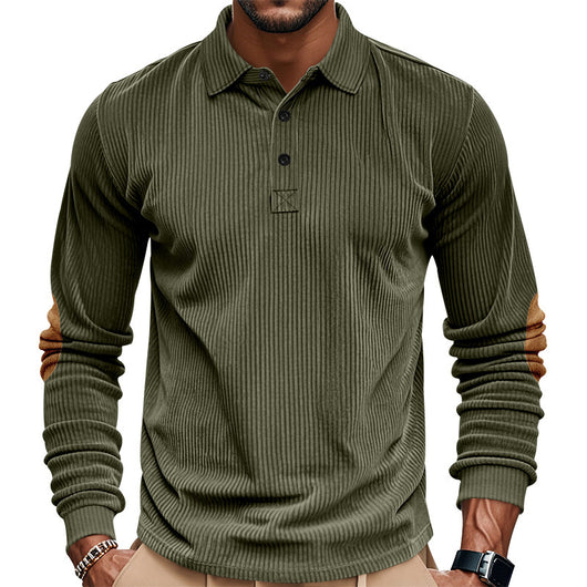 Camiseta Manga Larga de Pana para Hombre - Primavera y Otoño - Image 33