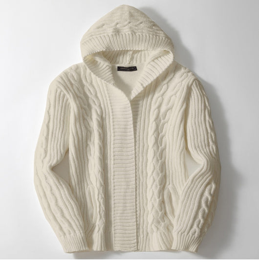 Cardigan Tejido Trenzado para Hombre - Estilo Europeo y Americano - Image 8
