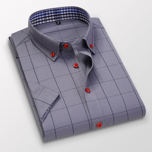 Camisa Casual Estilo Coreano Manga Corta Slim Fit Tallas Grandes Hombre - Image 10