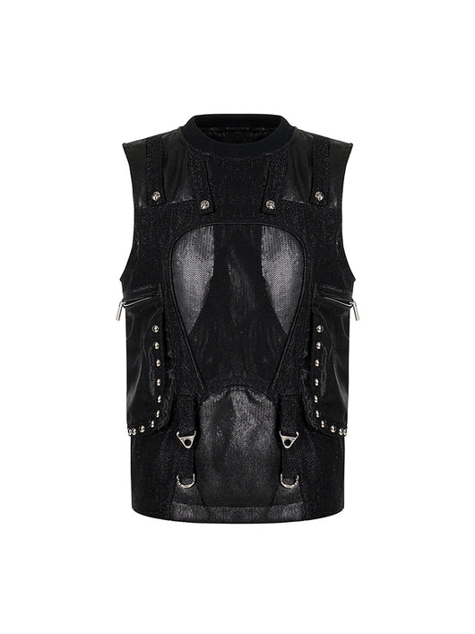 Chaleco Lentejuelas Hombre Verano Estructura Multibolsillos - Image 10