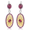 Women's Fashion Silver Inlaid Rose Earrings Picture Color