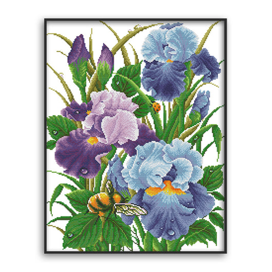 Cuadro de Bordado Artesanal con Patrón de Flores Iris - Image 8