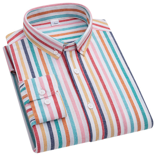 Camisa Casual de Cuello Cuadrado con Rayas para Hombre - Image 5