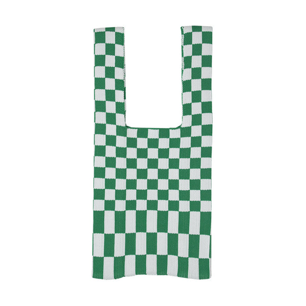 Bolso de Mano Tejido con Diseño a Cuadros - Image 3