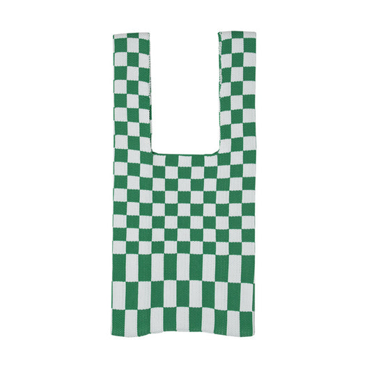Bolso de Mano Tejido con Diseño a Cuadros - Image 3