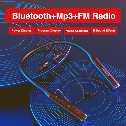 Auriculares Inalámbricos Multifunción con Pantalla, Radio y Ranura para Tarjeta