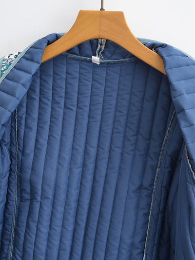 Abrigo Acolchado Suelto Estampado para Mujer - Comodidad y Estilo - Image 8