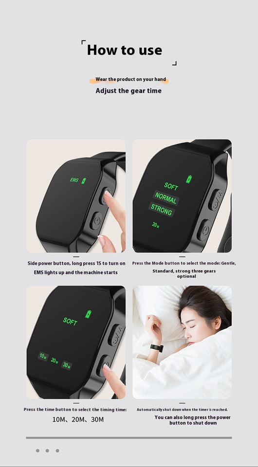 Reloj Pulsera Inteligente con Microcorriente para Dormir Mejor - Image 9