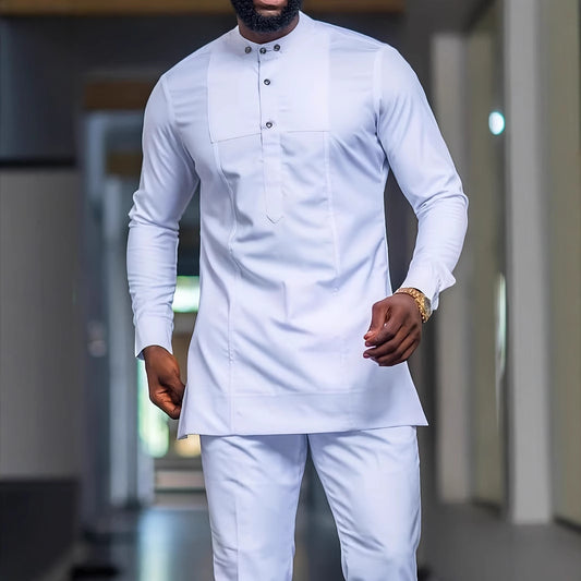 Camisa Étnica Africana para Hombre - Manga Larga Primavera Otoño - Image 2