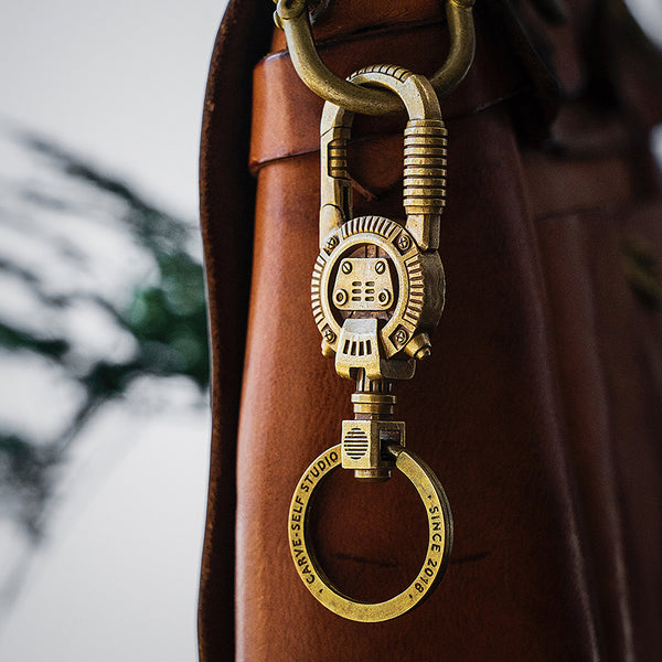 Llavero Steampunk de Latón Mecánico Vintage