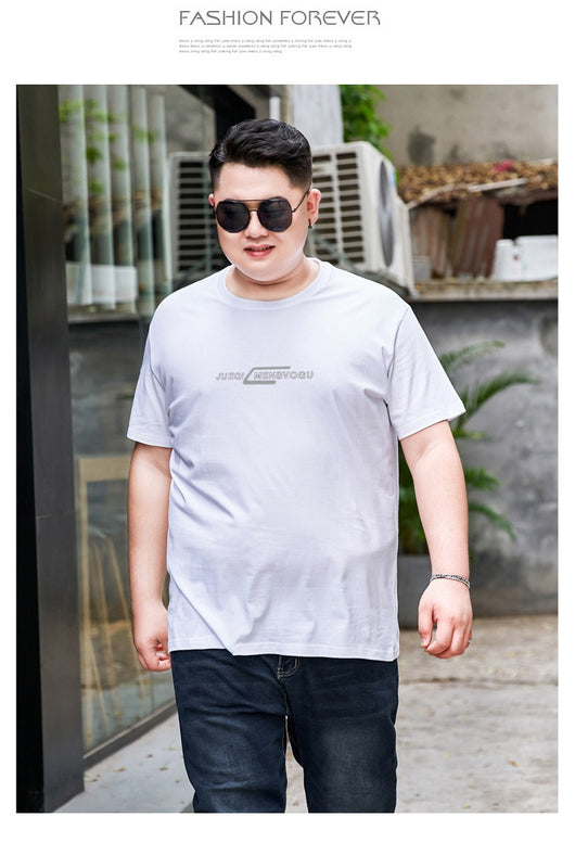 Camiseta de Algodón para Hombre Talla Grande - Cuello Redondo Manga Corta - Image 17