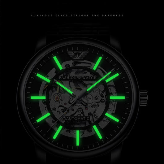 Reloj Mecánico Deportivo Impermeable con Esfera Calada y Luz Nocturna para Hombre - Image 11