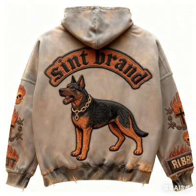 Sudadera Hoodie Suelta con Estampado Retro Digital - Image 4