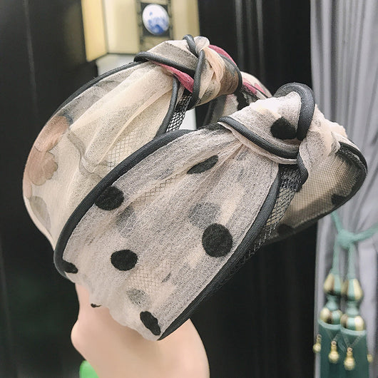 Diadema de Tela con Encaje Floral, Lunares y Malla - Image 17