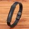 Pulsera de Cuero para Hombre con Acero Inoxidable y Patrón Geométrico