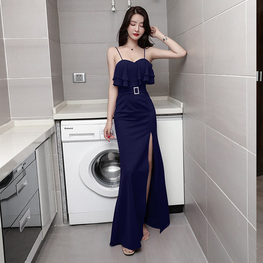 Vestido de Noche Elegante Rojo Vino con Abertura Sensual - Image 10