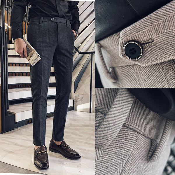 Pantalones de Lana Térmicos Slim Fit para Hombre