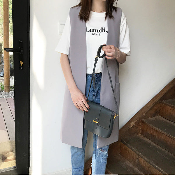 Chaleco de Traje Elegante y Minimalista para Mujer - Corte Medio