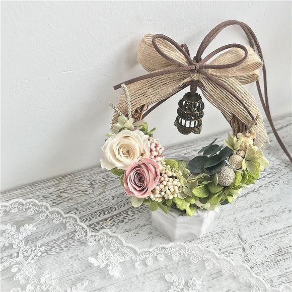 Kit DIY de Anillo con Flores Preservadas - Decoración para Salón y Auto