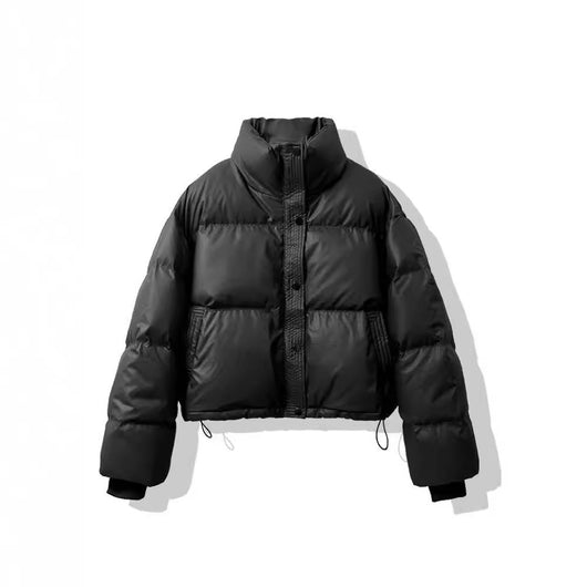 Chaqueta Acolchada de Cuero PU sin Lavado - Abrigo Corto Grueso para Mujer - Image 4