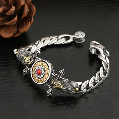 Pulsera Pixiu Vajra Giratoria Retro para Hombre