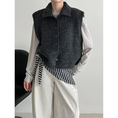 Chaleco Relajado para Mujer con Cuello Alto Superpuesto - Image 3