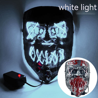 Máscara LED Fría para Halloween - Accesorio de Terror Profesional - Image 12