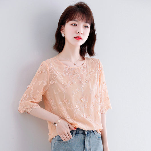 Blusa Chiffon Jacquard Elegante para Mujer - Image 6