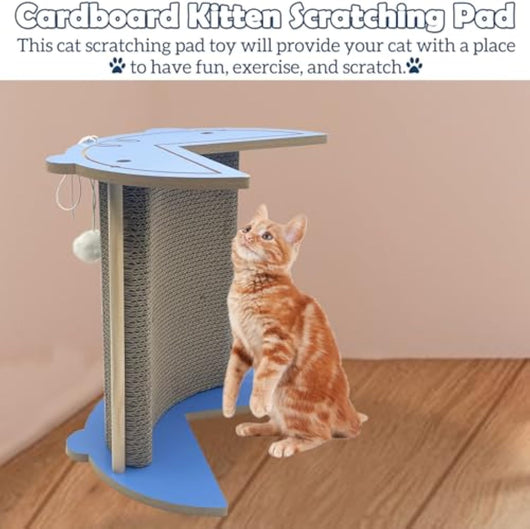 Rascador de Esquina para Gatos - Tabla Cardboard Vertical con Pelota Colgante - Image 4