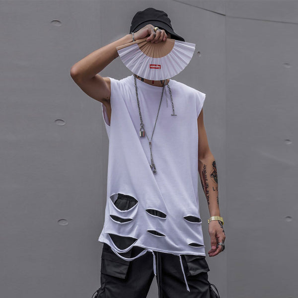 Camiseta Sin Mangas Hip Hop Suelta Estilo Retro Urbano