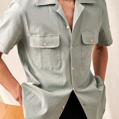 Camisa Cubana Manga Corta para Hombre - Tela Ligera Verano - Image 3