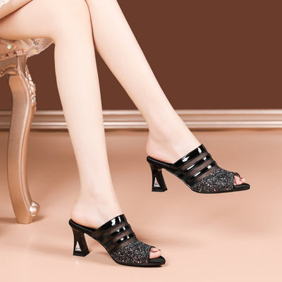 Sandalias de Tacón Grueso Estilo Verano - Punta Abierta para Mujer - Image 8