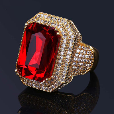 Anillo de Rubí con Circonitas Enchapado en Oro - Image 7