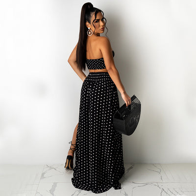 Traje Falda Lunares Estampado - Elegancia Profesional - Image 4