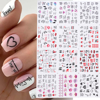 Calcomanías de Uñas con Diseño de Labios y Letras - Colección Love - Image 17