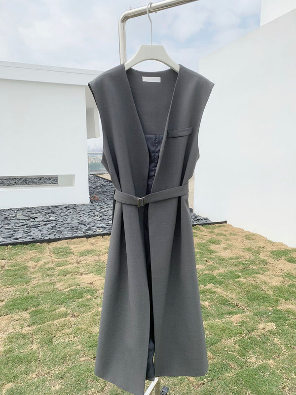 Falda Midi Cintura Alta Color Sólido Elegancia Ejecutiva - Image 2