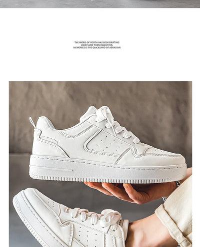 Zapatillas Plataforma Blancas de Cuero Respirable - Tendencia Teen Todo Combinable - Image 21