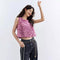 Blusa Suelta sin Mangas con Rosas Tridimensionales