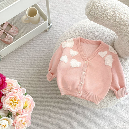 Suéter Abrigo para Bebé Niña con Bordado Love - Image 14
