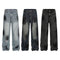 Pantalones Jeans Rectos Anchos con Detalles de Strass - Diseño Casual Moderno