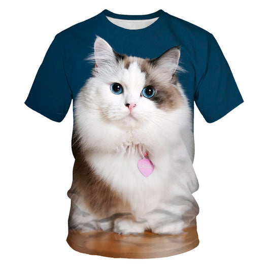 Playera Hombre Estampado Gatos 3D Impresión Digital - Image 20