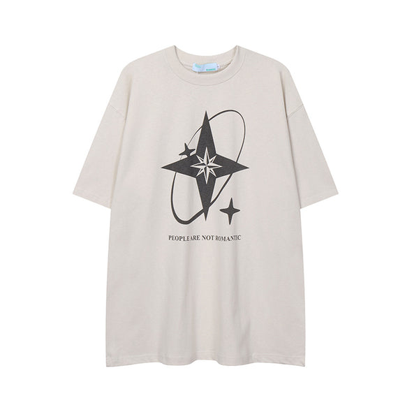 Camiseta Masculina de Algodão Gola Redonda Solta