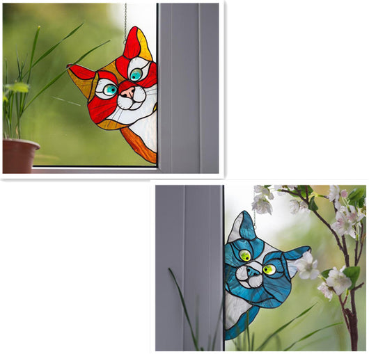 Adorno de Gato en Vitral para Ventana - Image 34