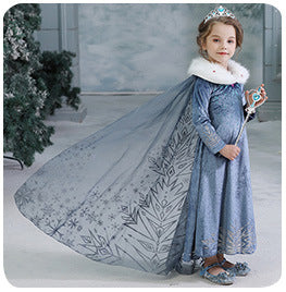Vestido Princesa Niña Elegante Color Sólido - Image 9