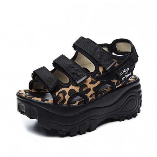 Sandalias Leopardo Talla Grande con Suela Gruesa para Mujer