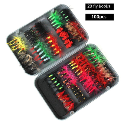 Kit Completo de 100 Anzuelos y Cebos para Pesca con Mosca - Image 2