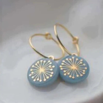 Aretes Geométricos de Diente de León en Plástico Creativo