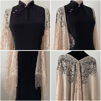 Chal Ligero de Encaje con Flecos para Mujer - Perfecto para Verano - Image 3