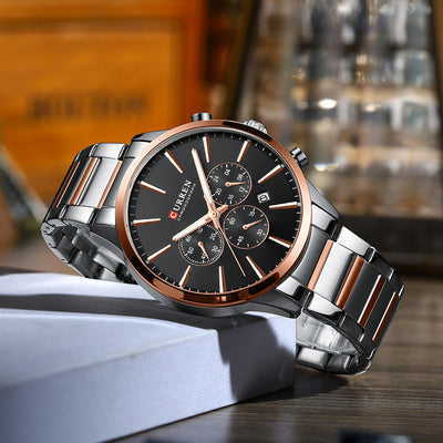Reloj de Negocios Impermeable para Hombre con Calendario de Seis Manecillas - Image 30